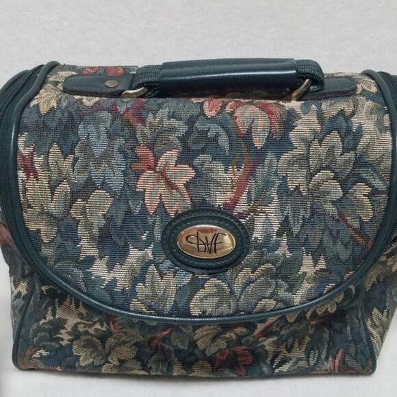 Vintage 80s Diane Von Furstenberg Large Floral Tapestry Canvas Weekend Bag - Picture 2 of 16